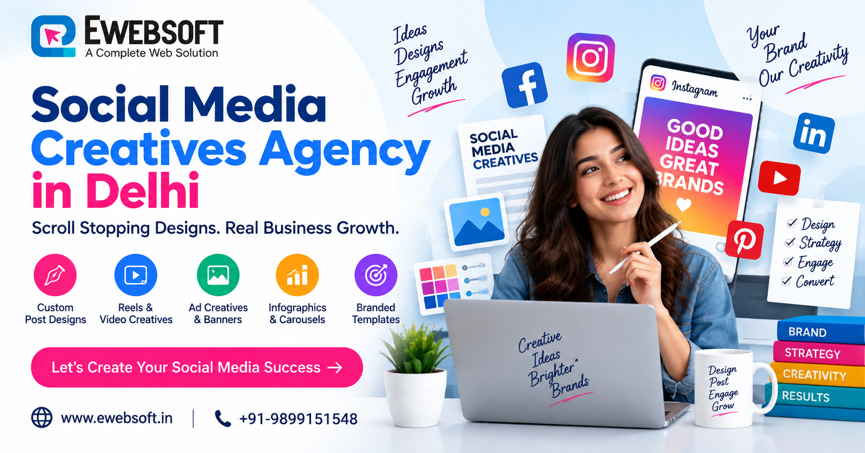 Social Media Creatives Agency in Delhi - Ewebsoft